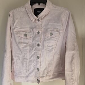 Nine West Light Pink Demin Jean Jacket L 21 Arm Pit To Pit.